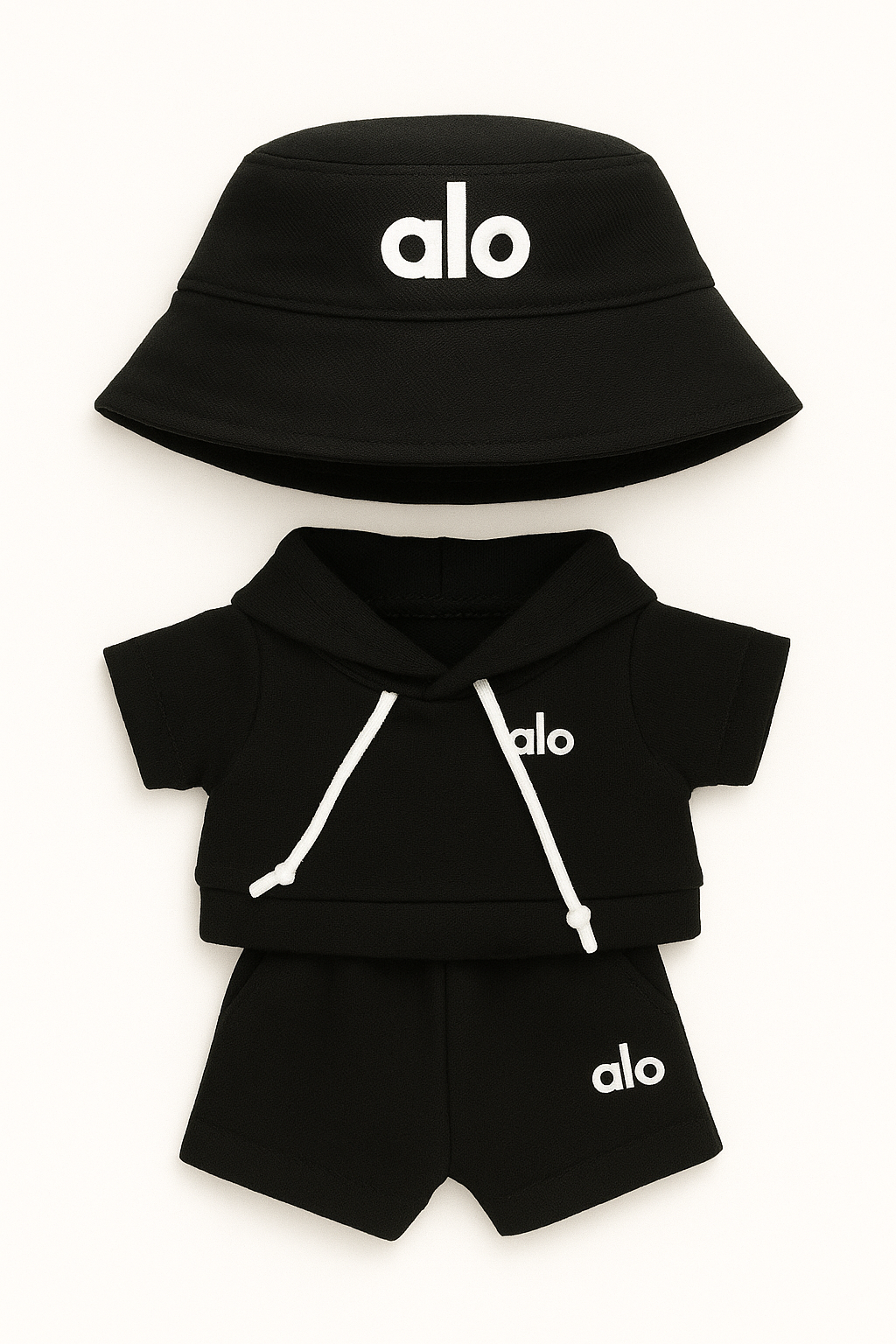 Labubu alo-Inspired Black Streetwear Set (3pc) – Black Hoodie Edition - Labubu