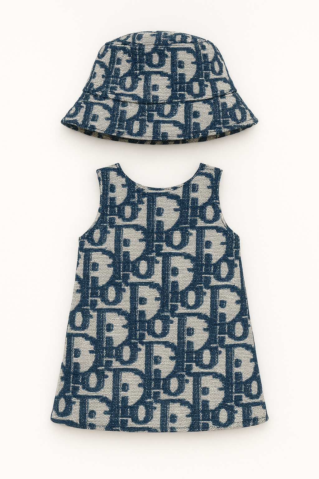 Labubu Dior-Inspired Dress & Hat Clothing Set - For Labubu
