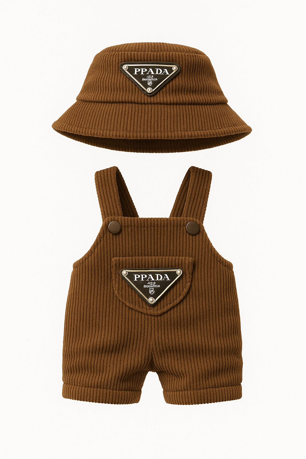 Labubu Prada-Inspired Off-white Streetwear Set (2pcs) - Labubu