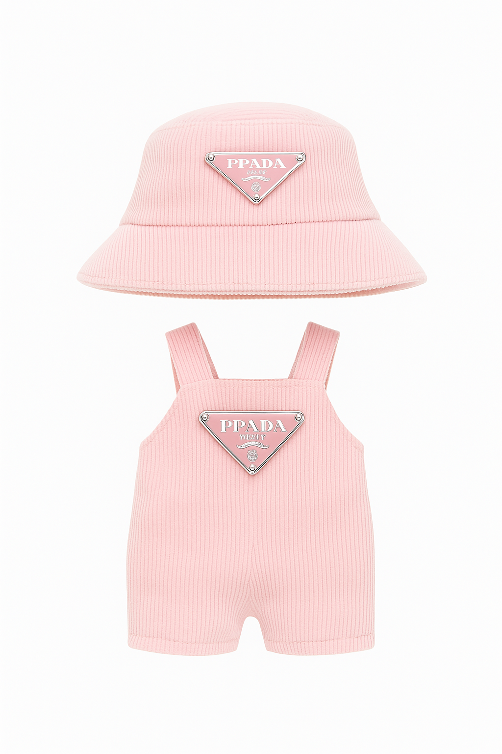 Labubu Prada-Inspired Off-white Streetwear Set (2pcs) - Labubu