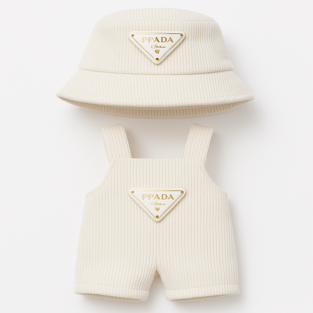 Labubu Prada-Inspired Off-white Streetwear Set (2pcs) - Labubu